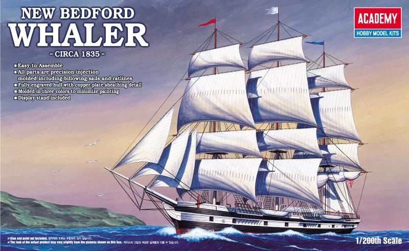 New Bedford Whaler 1/200 Model Sailing Ship Kit #14204 by Academy