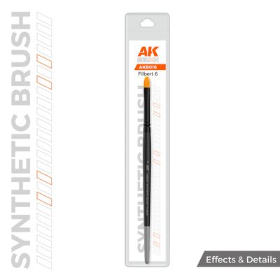 AK Interactive Synthetic Brush Filbert 6 - AK-B016
