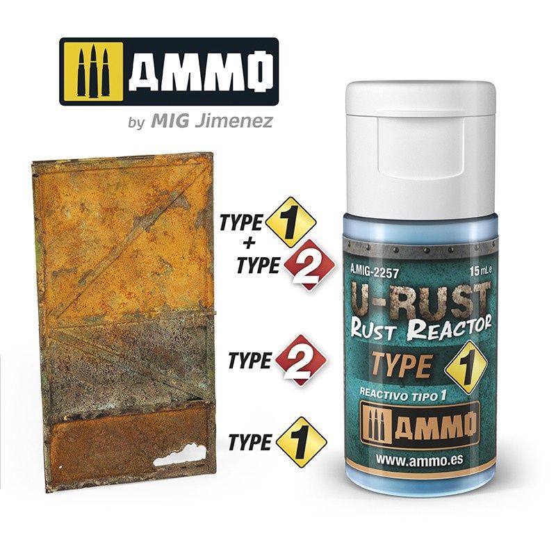 Ammo Mig U-Rust Reactor - Assorted, Finish: Type 1 15ml AMG-AMIG2257