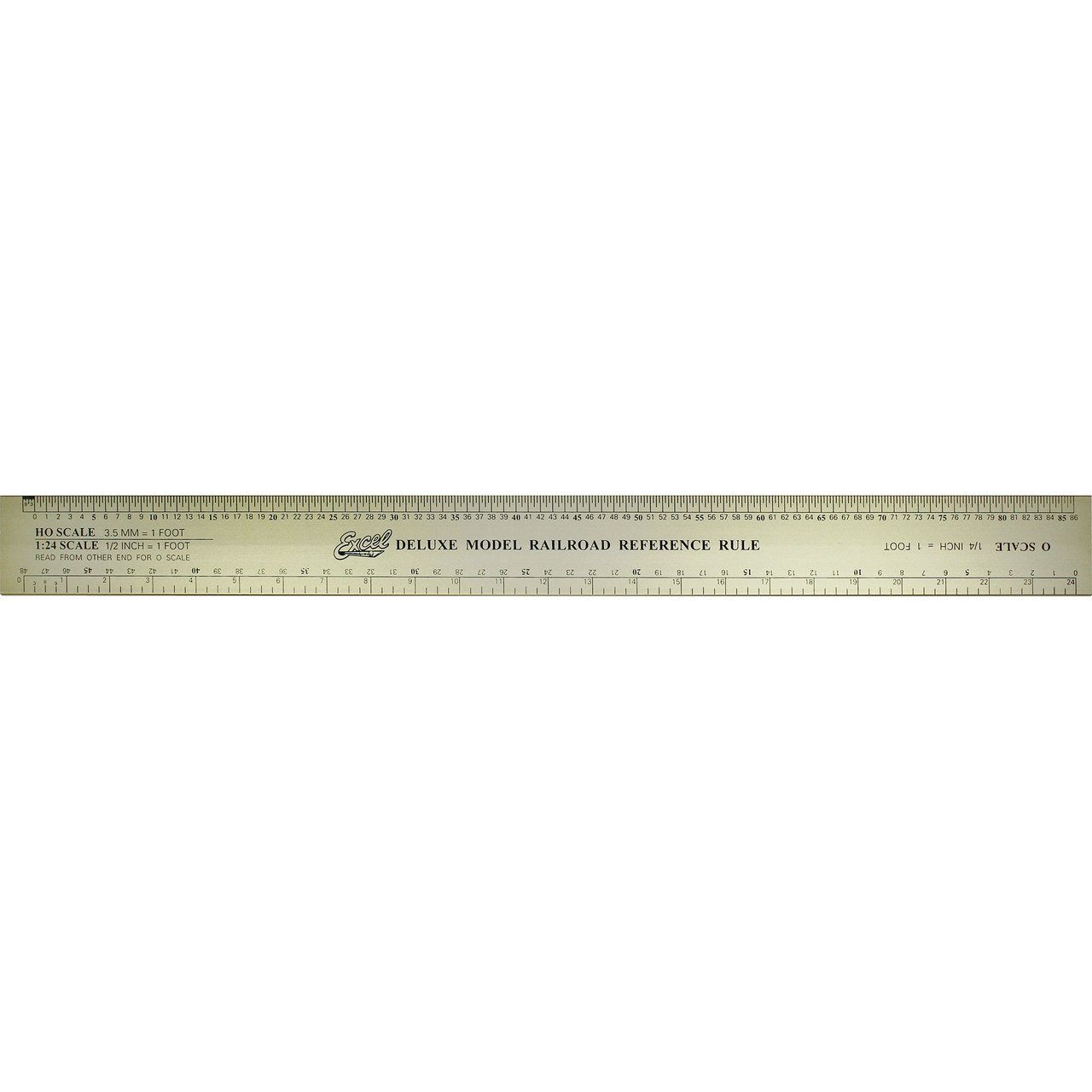 Excel 12" Metal Ruler Railroad [HO, N, N, O, S]