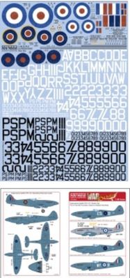 1/48 Supermarine Spitfire PRU Mk XIX Generic Set: Pre/Post War Roundels, Serials &amp; Stenciling
