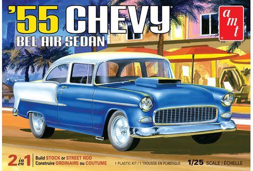 1955 Chevrolet Bel Air Sedan 1/25 Model Car Kit #1119 by AMT