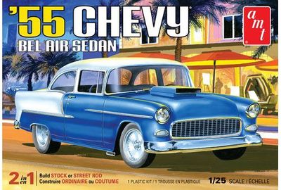 1955 Chevrolet Bel Air Sedan 1/25 Model Car Kit #1119 by AMT