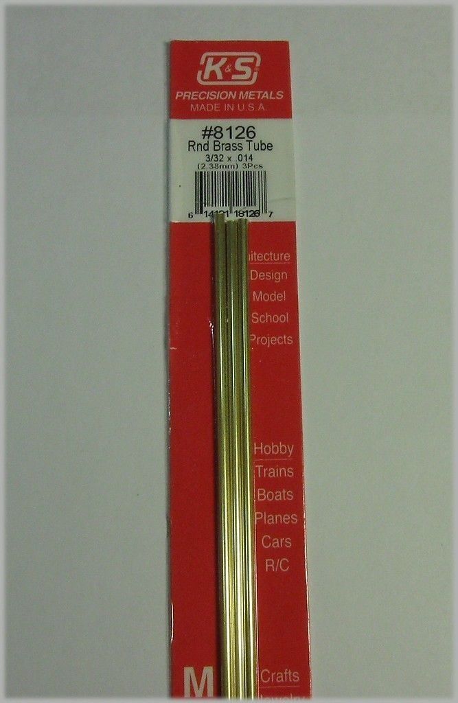 K&amp;S Round Brass Tube - 3/32" OD KSE8126