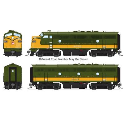 Broadway Limited BLI-8161, HO Scale EMD F3A/B Set, Paragon4 Sound &amp; DCC, Dummy B, CN #9003/9004 Original Olive &amp; Gold