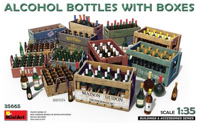 Alcohol Bottles w/Boxes 1/35 #35665 by MiniArt
