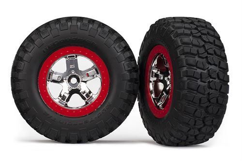 TRA5869 Tires and wheels, red beadlock style wheels, BFGoodrich Mud-Terrain T/A TRA5869