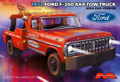 1972 Ford F-350 Wrecker 4x4 High Side 1/25 Model Kit #2598 by Moebius