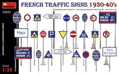 French Traffic Signs 1930-40's 1/35 #35645 by MiniArt
