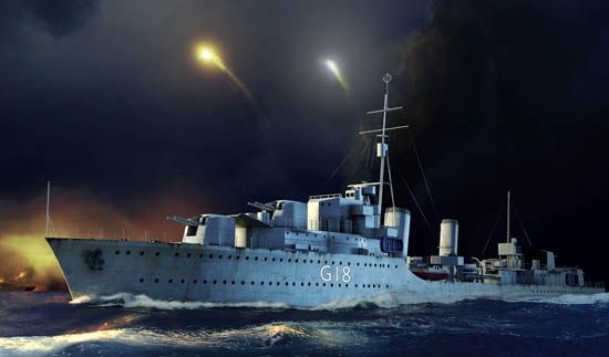 HMS Zulu Destroyer 1941 1/350 #05332 by Trumpeter
