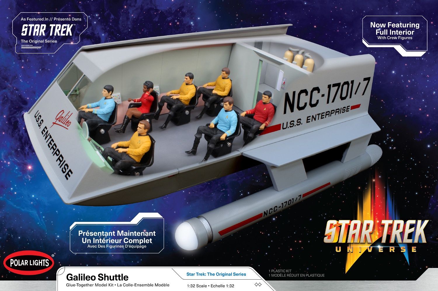 Galileo Shuttle w/Interior 2T 1/32 Star Trek Model Kit #995 by Polar Lights