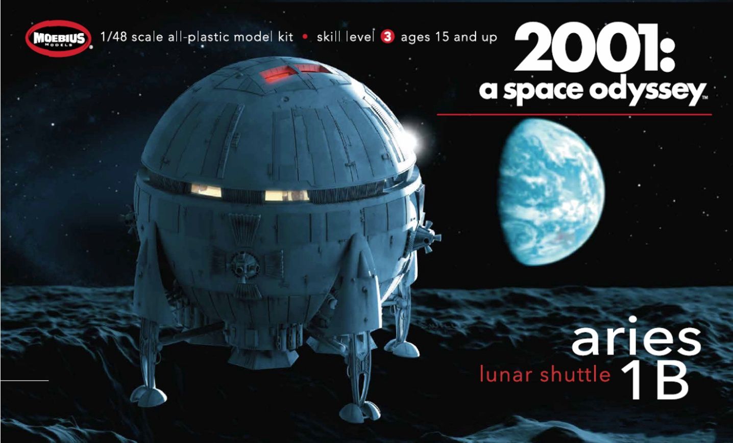 Aries 1B Lunar Shuttle 1/48 2001: A Space Odyssey Model Kit #2001-7 by Moebius