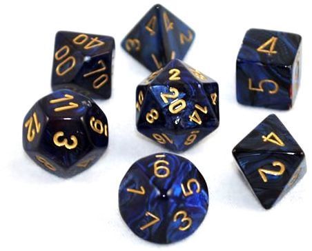 Chessex Scarab 7-Die Set Royal Blue/Gold CHX27427