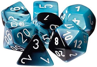Chessex Gemini 7-Die Set Black-Shell/White CHX26446