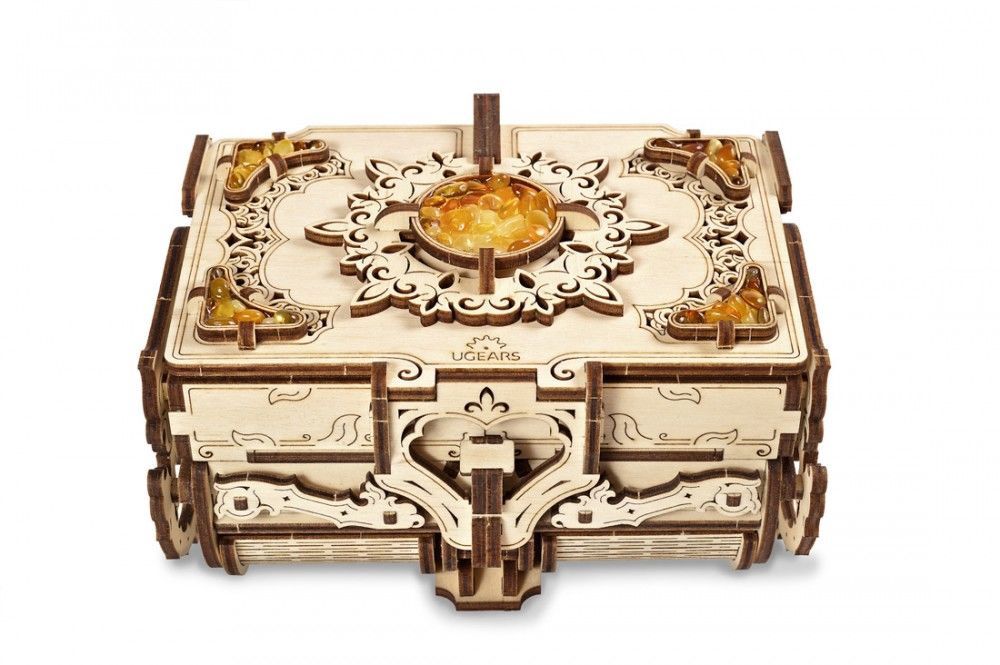 UGears 3D Puzzle Amber Box with Real Natural Amber