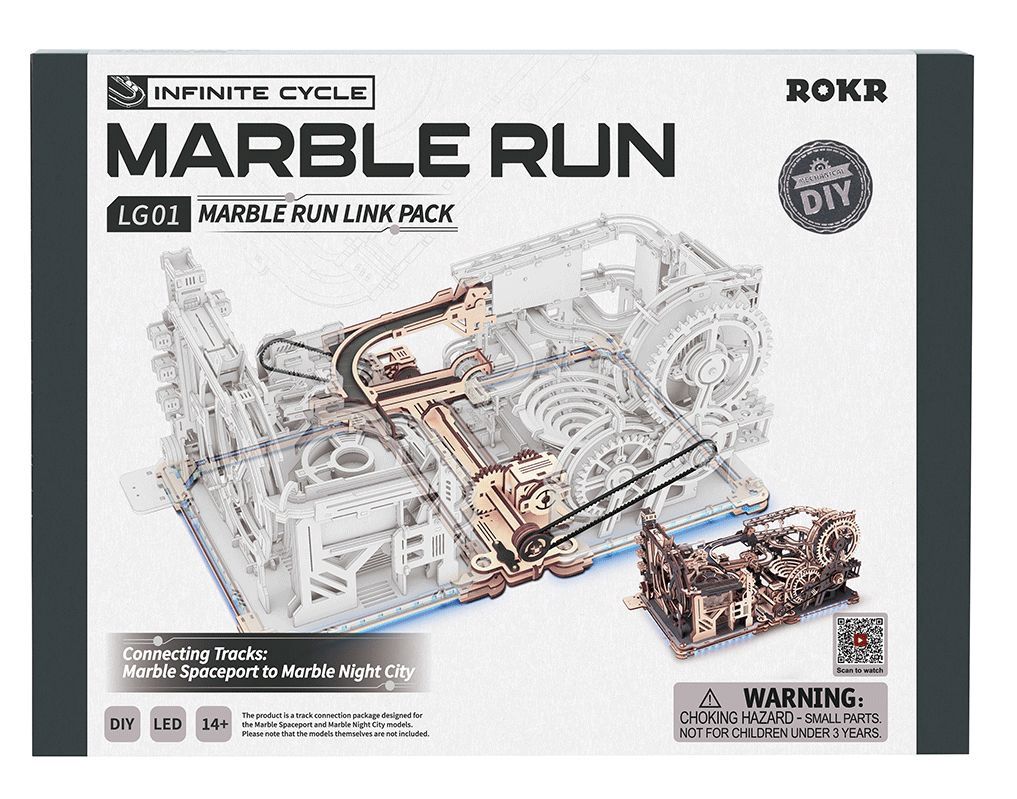 ROKR 3D Puzzle Marble Run Marble Space Port to Marble Night City
