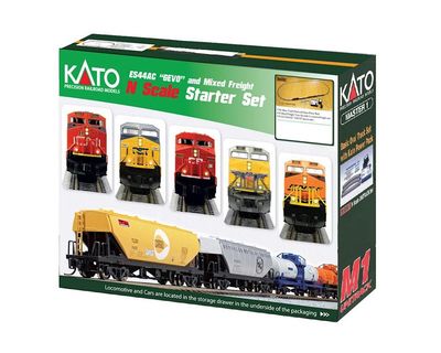 Kato N Scale Starter Set w/CP ES44AC "Gevo" and Mixed Freight