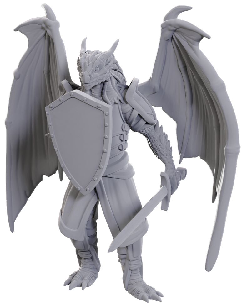 D&amp;D Unpainted Minis - Dragonborn Of Bahamut