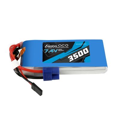 Gens Ace 2s LiPo Receiver Battery (7.4V/3500mAh) w/EC3 Connector GEA2S3500RXE3