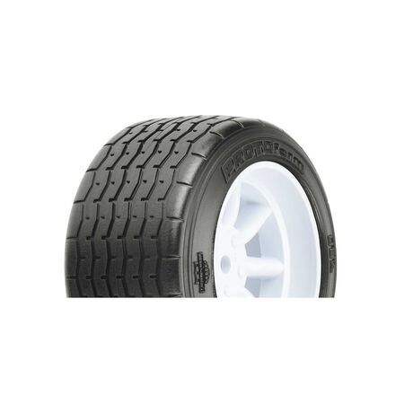 1/10 PROTOform VTA Rear 31mm VTA Tires Mounted 12mm White Wheels (2)
