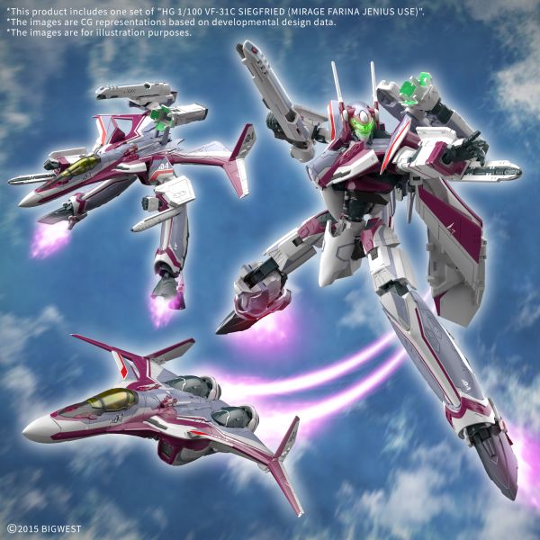 HG 1/100 VF-31C Siegfried (Mirage Farina Jenius Use) #5069168 by Bandai