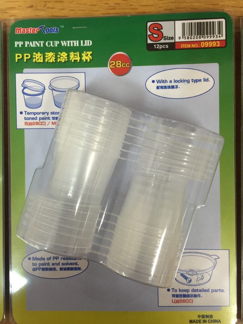 Master Tools PP Paint Cup with Lid - Small - 28cc (12pcs) #9993