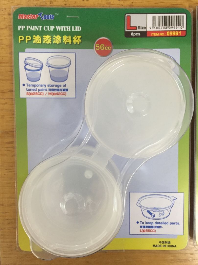 Master Tools PP Paint Cup with Lid-Large 56cc (8pc) #9991