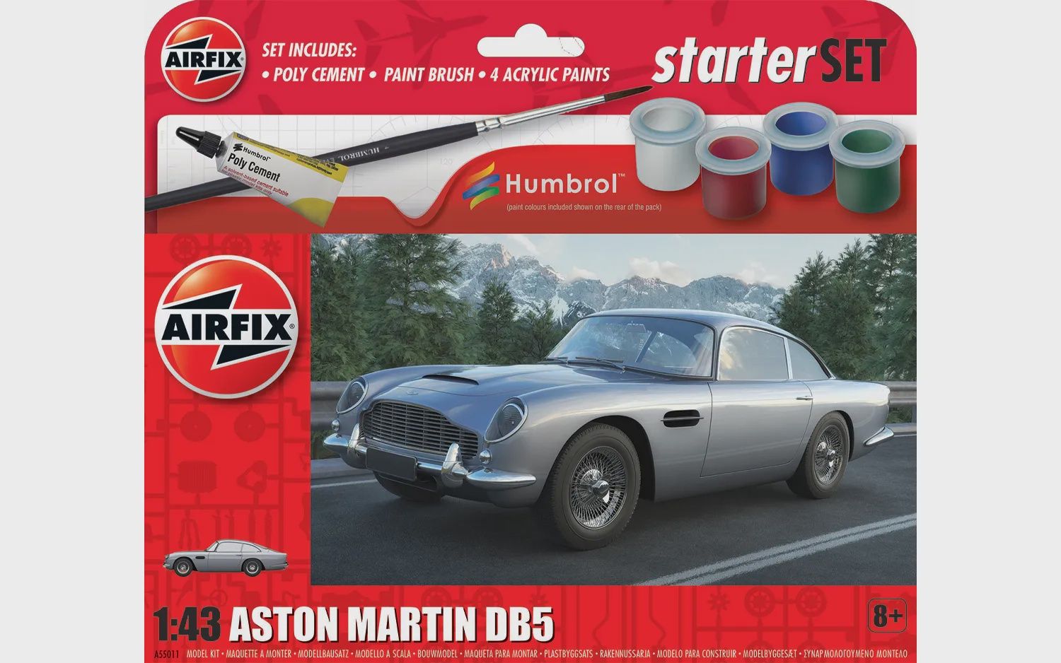 Aston Martin DB5 Starter Set 1/43 Model Car Kit #55011 by Airfix