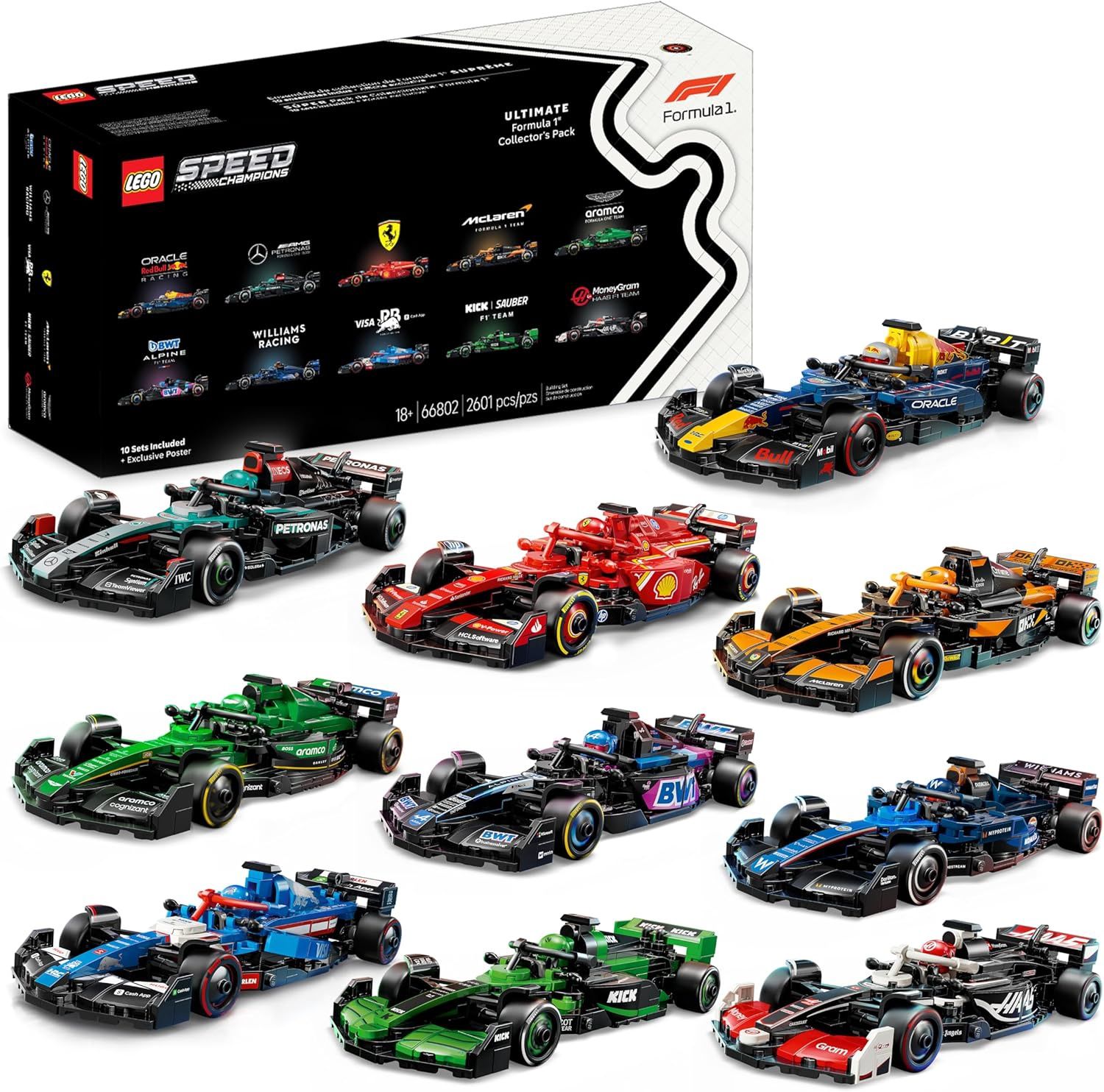 Lego Speed Champions: Bundle Pack (Sets 77242, 77243, 77244, 77245, 77246, 77247, 77248, 77249, 77250, and 77251) - Ultimate Formula 1 Collector's Pack 66802