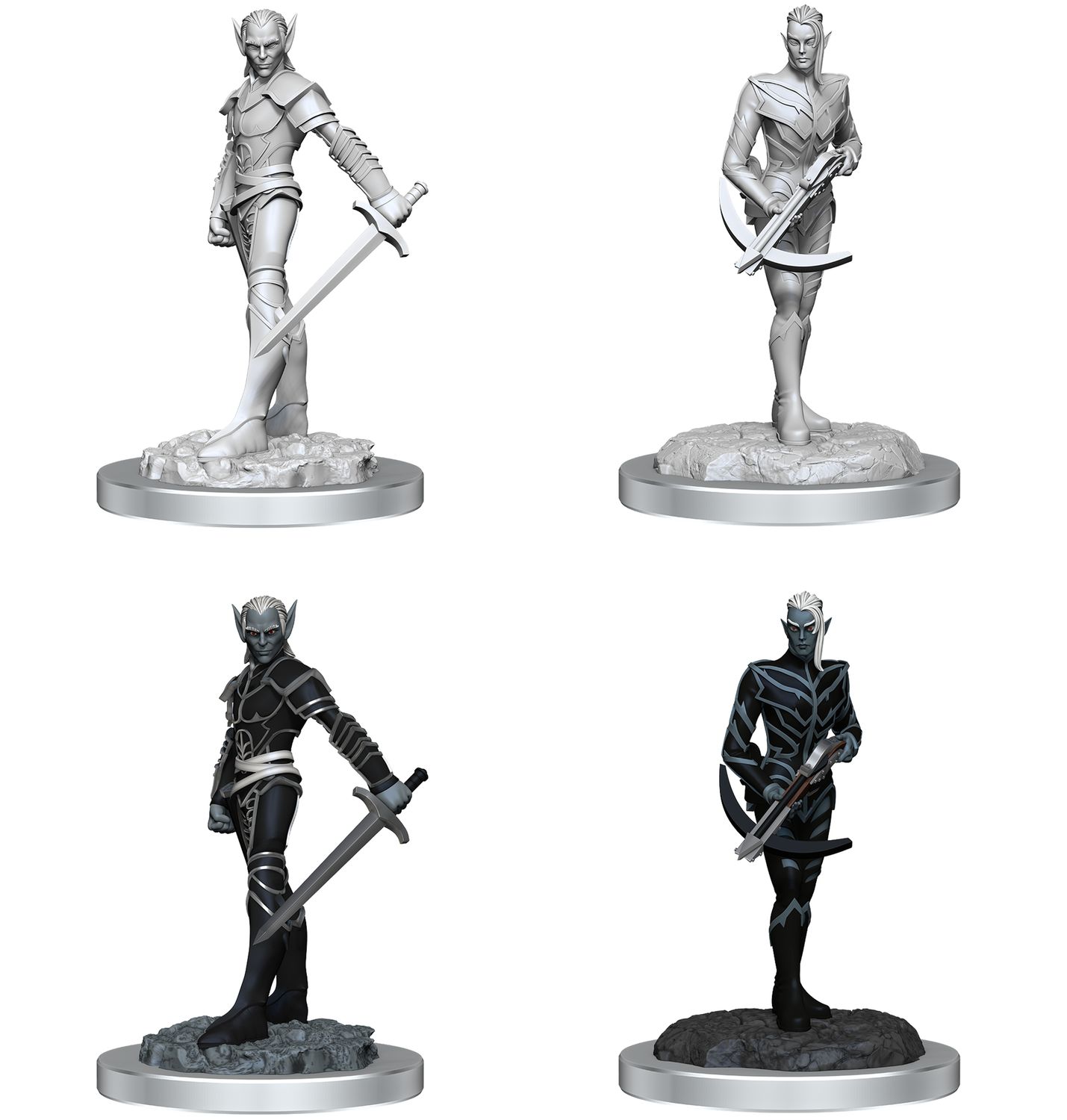 D&amp;D Unpainted Minis - Drow Fighters 90525