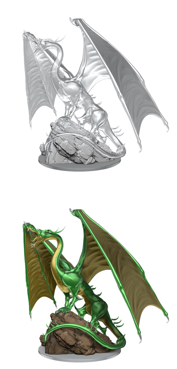 D&amp;D Unpainted Mini - Young Green Dragon 90491
