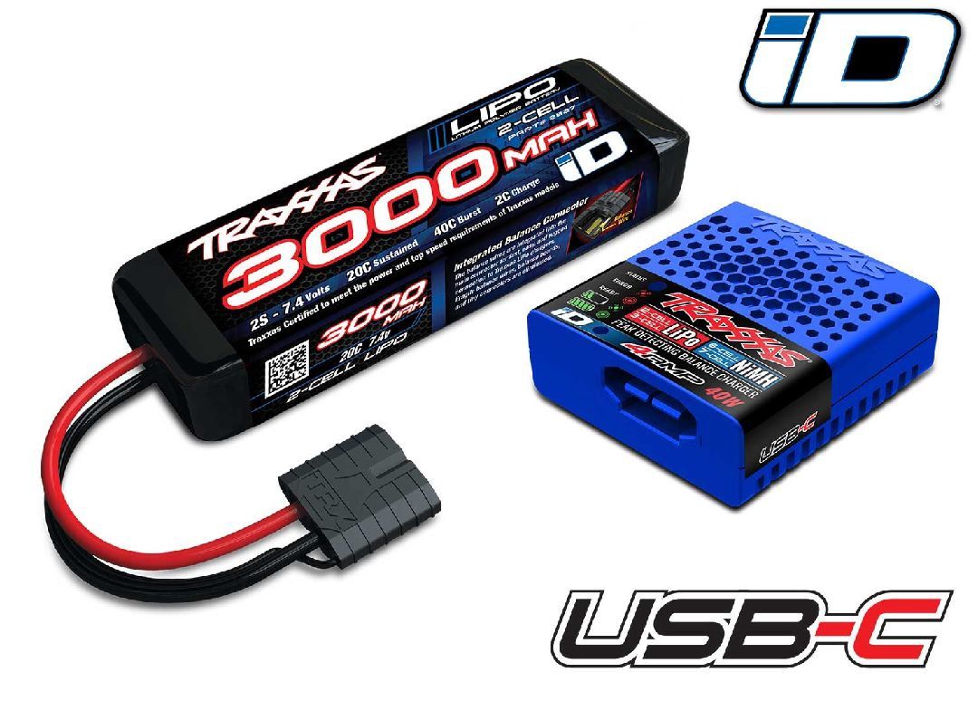 Traxxas Battery/Charger Completer Pack 3000mah (Includes #2985 &amp; #2827X) - TRA2985-2S