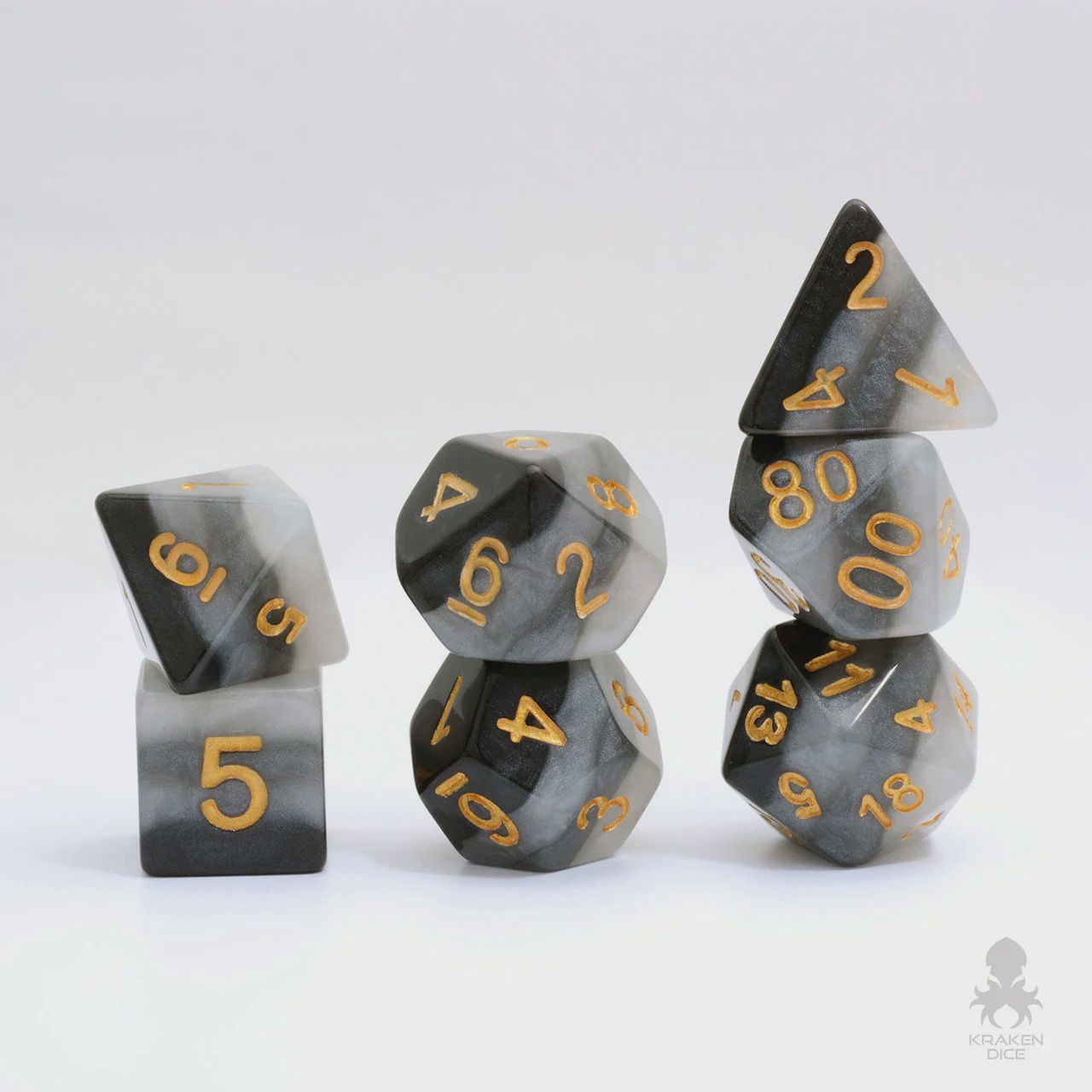 Dice Market Asst. 7pc Premium Dice Set, Colour: Ombre Coal
