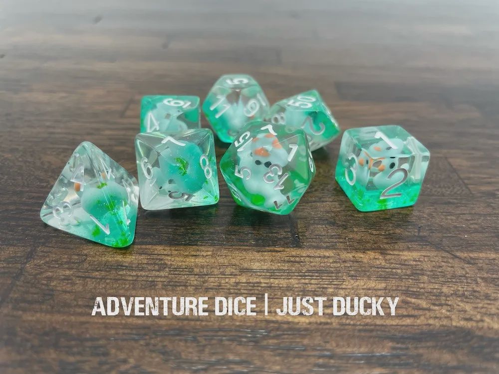 Adventure Dice 7-Die Set - Assorted $19.99, Colour: Just Ducky DG101301