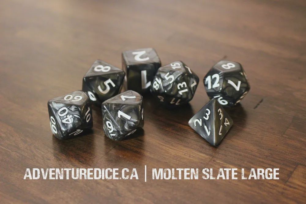 Adventure Dice 7-Die Set Large - Assorted $24.99, Colour: Molten Slate DG101078