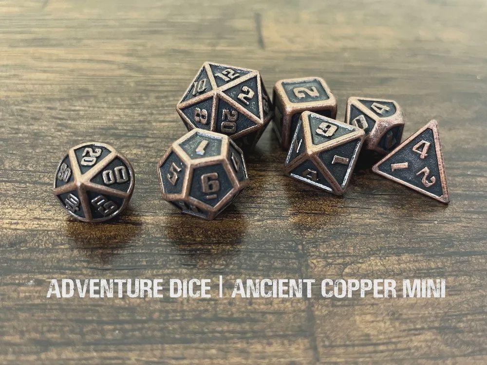 Adventure Dice 7-Die Set - Assorted $24.99, Colour: Ancient Bronze DG101427