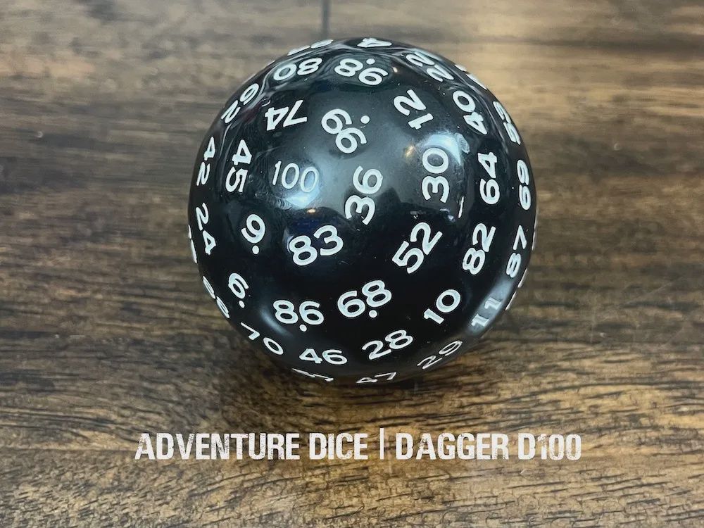 Adventure Dice D100 - Assorted $16.99, Colour: Dagger DG102213