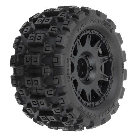 Pro-Line 1/18 Badlands MX 1.85" F/R MTD 12mm Black Raid: Granite GROM - PRO1024110