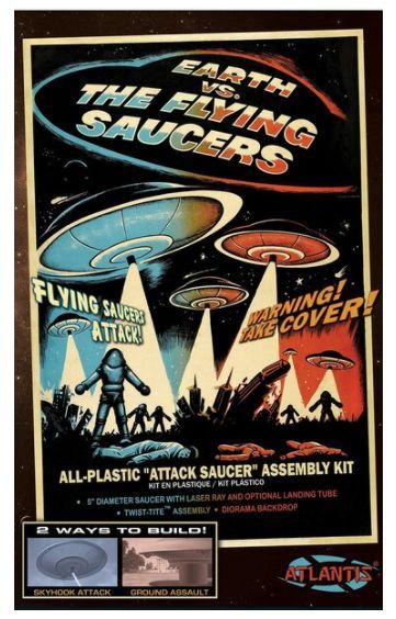 Earth VS the Flying Saucers (EVTFS) 5" New Silver Version Science Fiction Model Kit #1005S by Atlantis