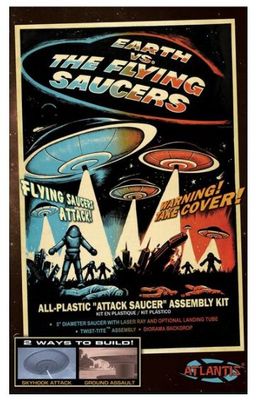 Earth VS the Flying Saucers (EVTFS) 5" New Silver Version Science Fiction Model Kit #1005S by Atlantis