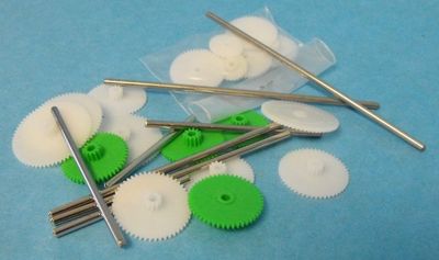 Assorted Small Plastic Motor Gears &amp; Metal Shafts (27pcs) #SVM-MR6