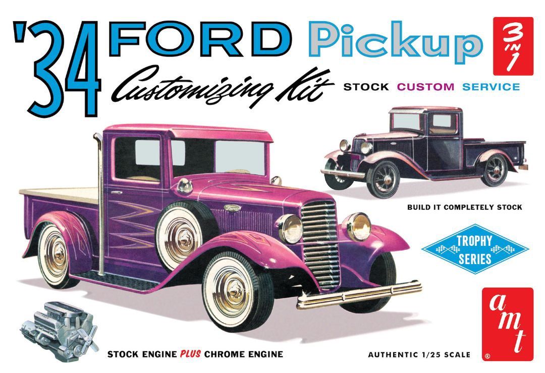 1934 Ford Pickup 1/25 Model Car Kit #1120/12 by AMT