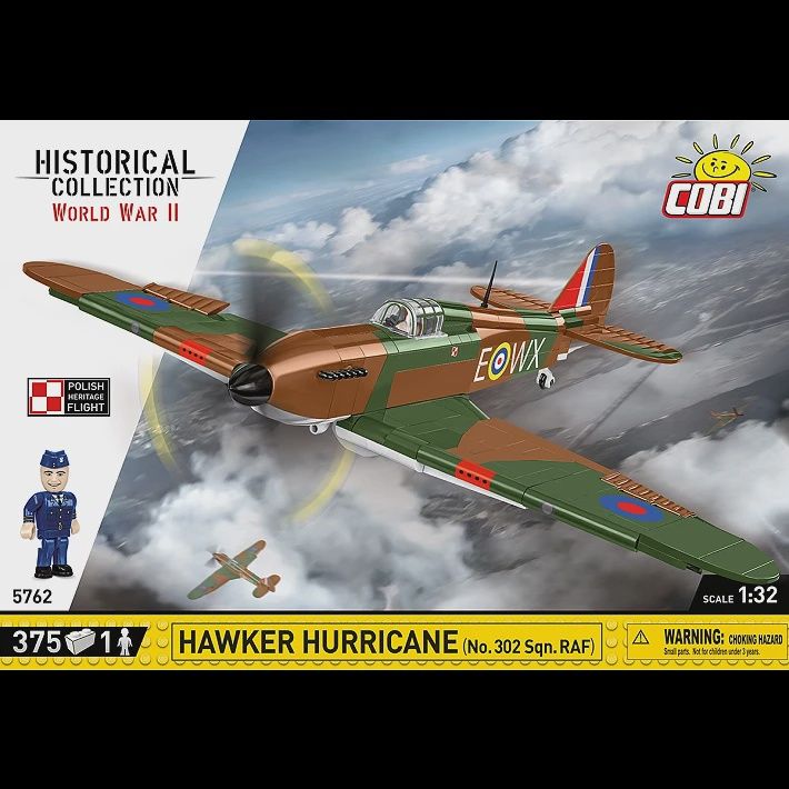 Cobi Historical Collection WWII: 5762 Hawker Hurricane (No.302 Sqn.RAF) 1/32 375 PCS