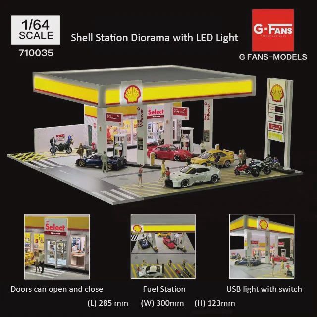 Cardinal 1/64 Diorama Kit Shell Gas Station - 710035