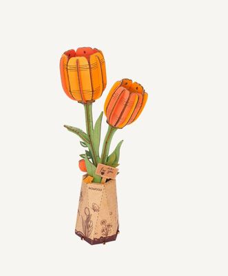 Rowood Wooden Bloom Craft Orange Tulip