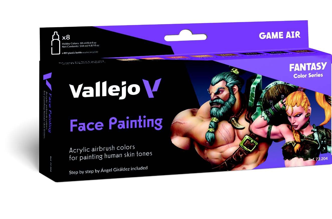 Vallejo Game Air Face Painting 8 Colour Paint Set
