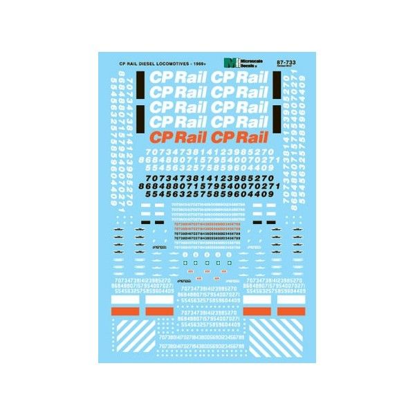 Canadian Pacific - CP - Diesel Locomotives, 1969-1995 HO Scale Decals