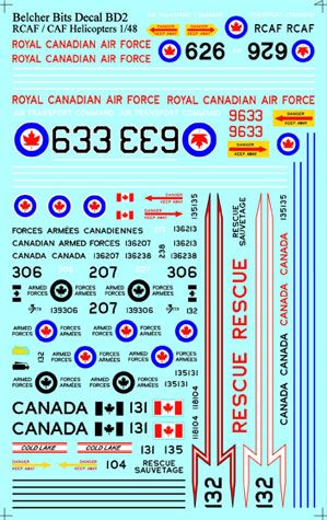 1/48 RCAF/CAF Helicopters decals