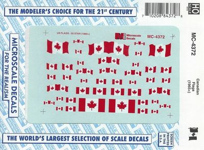 Canadian Flags -- Mini-Cal Red &amp; White w/Maple Leaf