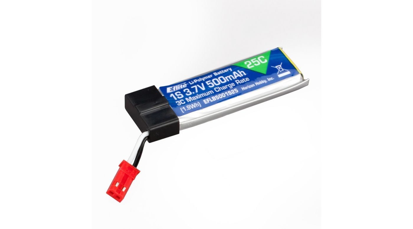 E-Flite 500mAh 1S 3.7V 25C LiPo Battery - EFLB5001S25